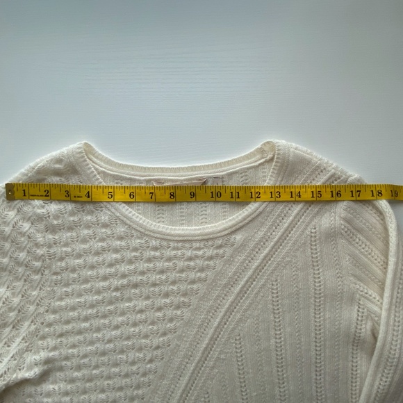 Soft Surroundings Womens Cashmere Pullover Open Knit Sweater Cream Size Large - Picture 11 of 11